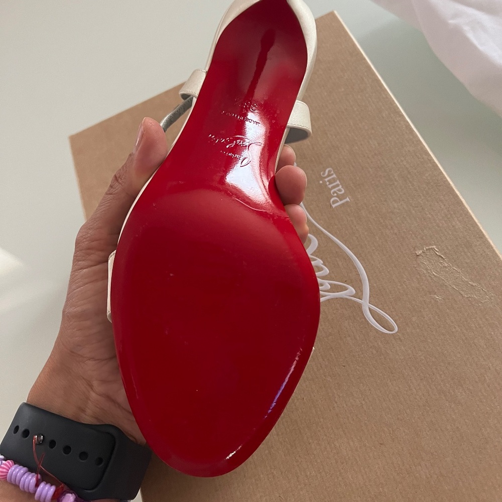 Christian Louboutin Loubigirl 85MM Satin Sandals 38.5 - Picture 6 of 10